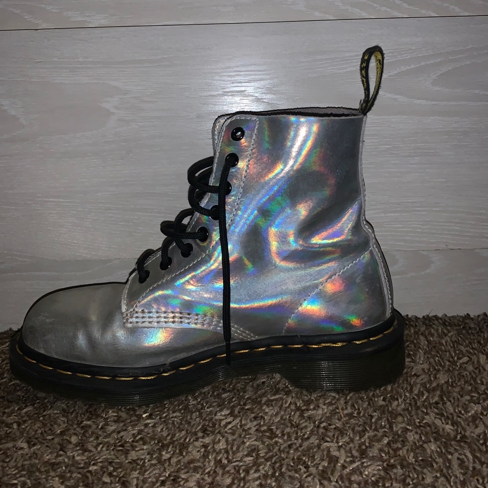 Metallic Silver Dr. Martens Boots